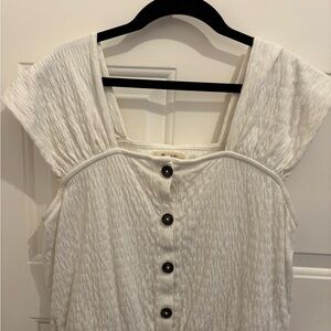 Madewell Cream Button-Front Blouse